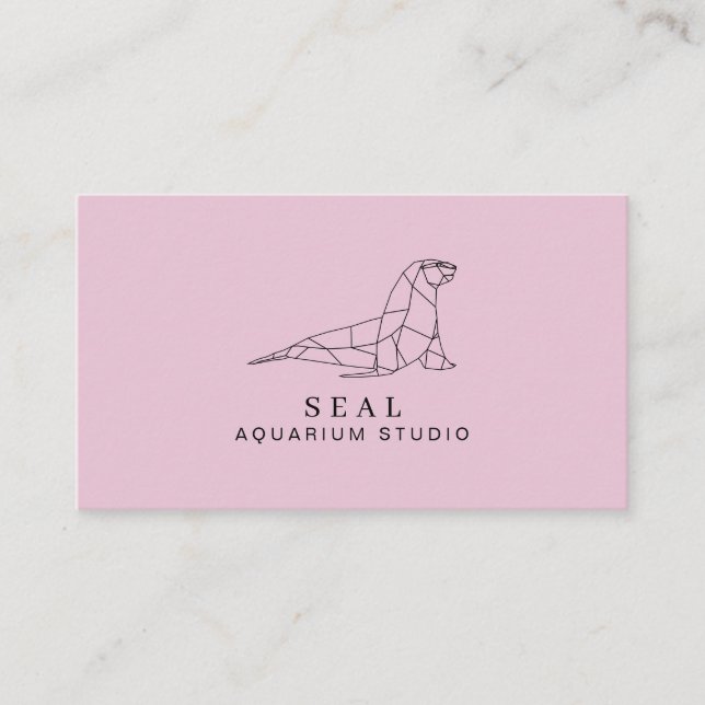 Pink Aquarium Seal Visitkort (Framsida)