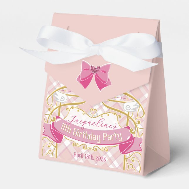 Pink Art Nouveau Princess Birthday Presentaskar (Framsidan Sidan)