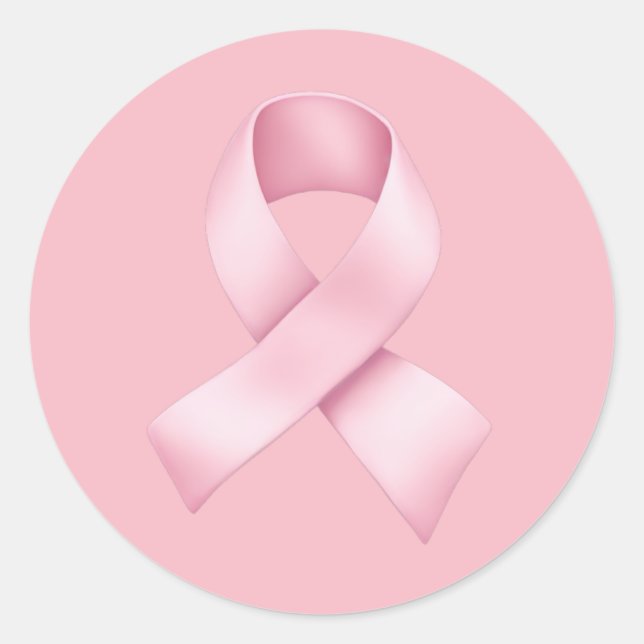 Pink Awareness Ribbon Emoji  Runt Klistermärke (Framsida)
