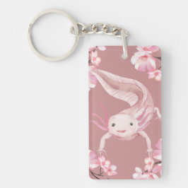 Pink Axolotl Keychain