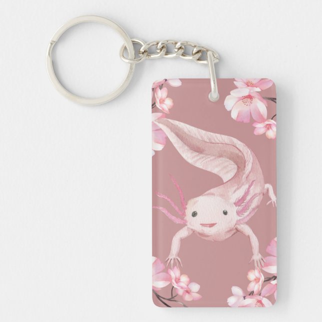 Pink Axolotl Keychain (Framsidan)