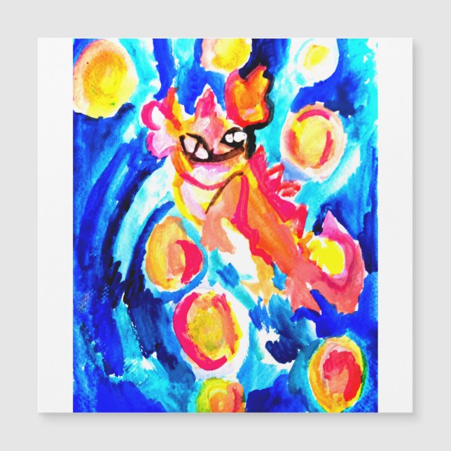 Pink axolotl Watercolor summer  (Framsida)