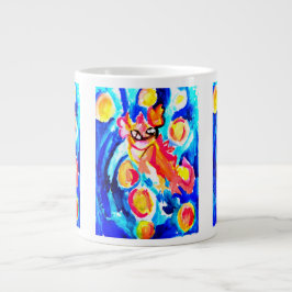 Pink axolotl Watercolor summer  Jumbo Mugg