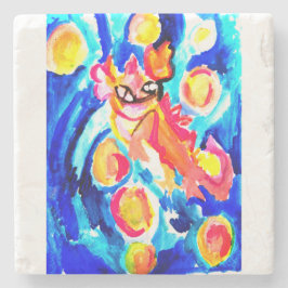 Pink axolotl Watercolor summer  Stenunderlägg