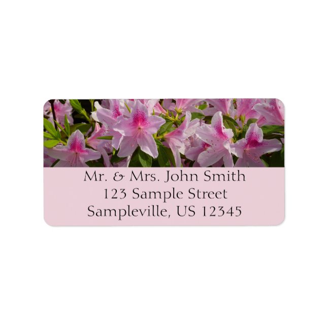 Pink Azalea Bush Adressetikett (Framsidan)