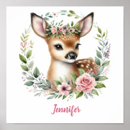 Pink Baby Def med Floral WAN AN Poster