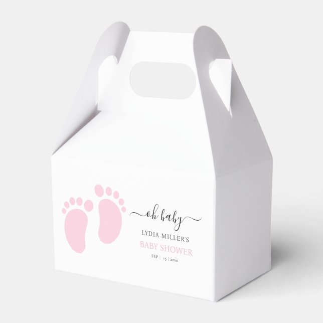 Pink Baby Feet Baby Shower Party, Girl Baby Shower Presentaskar (Framsidan Sidan)