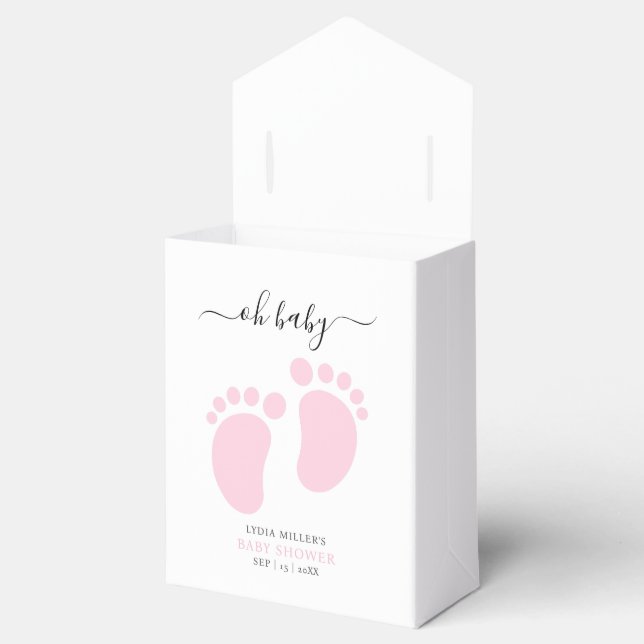 Pink Baby Feet Baby Shower Party, Girl Baby Shower Presentaskar (Öppnad)