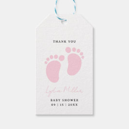 Pink Baby Feet Baby Shower Party, Girl Baby Shower Presentetikett