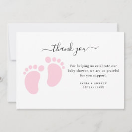 Pink Baby Feet Baby Shower Party, Girl Baby Shower Tack Kort