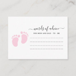 Pink Baby Feet Baby Shower Party, Girl Baby Shower Tilläggskort