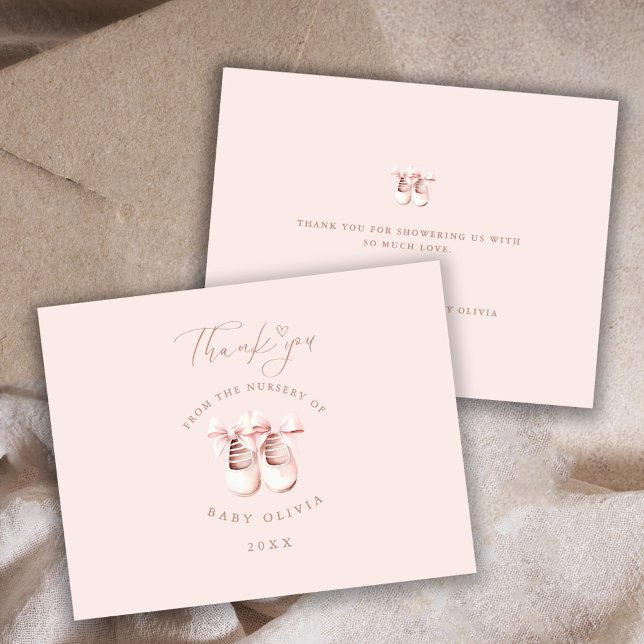 Pink Baby Girl Shoes Nursery of Kids Thank You  Tack Kort (Skapare uppladdad)