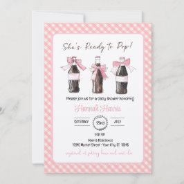 Pink Baby Girl Soda Ready to POP Baby Shower Inbjudningar