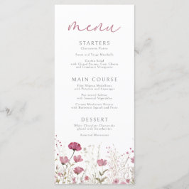 Pink Baby In Bloom Floral Wildflower Baby Shower Meny