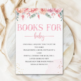 Pink Baby in Bloom Shower – Watercolor Rose Floral Tilläggskort