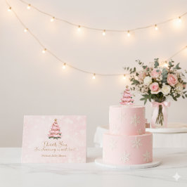 Pink Baby Its Cold Outside Thank You Card Tack Kort