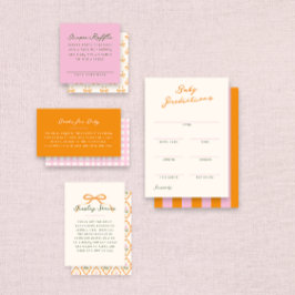 Pink Baby Shower Diaper Raffle Entry Card Tilläggskort