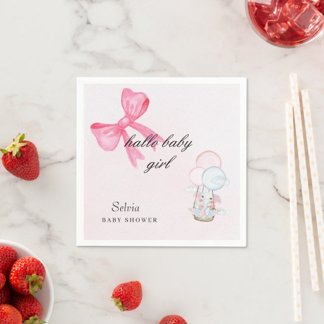 Pink Baby Shower Napkin Design Pappersservett (Insitu)