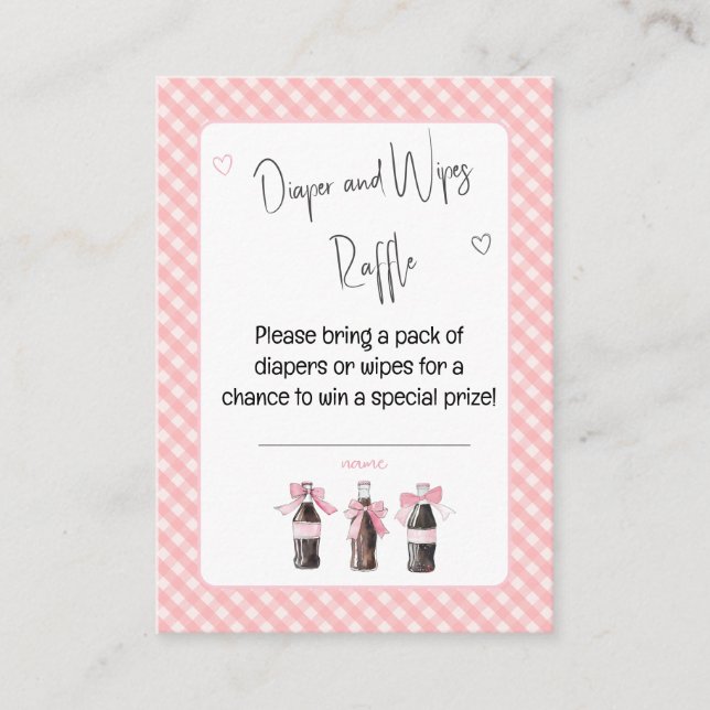 Pink Baby Soda Ready to POP Diaper or Wipes  Tilläggskort (Framsida)