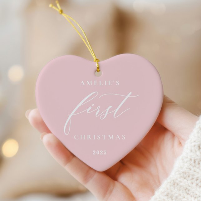 Pink Baby's First Christmas Photo Ornament (Skapare uppladdad)