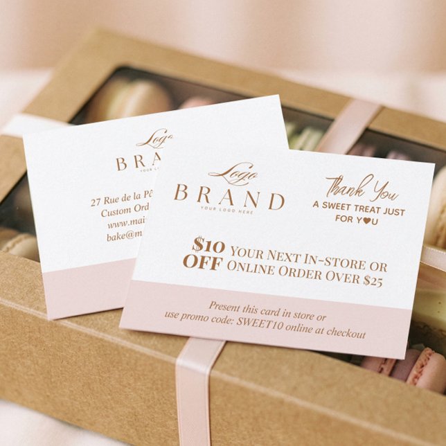 Pink Baker Thank You Promo Code Pastry Bakery Logo Rabattkort (Pink Baker Thank You Promo Code Pastry Bakery Logo Discount Card)