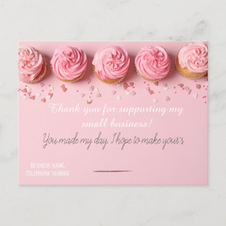 Pink BAKERS Thank you Card Vykort