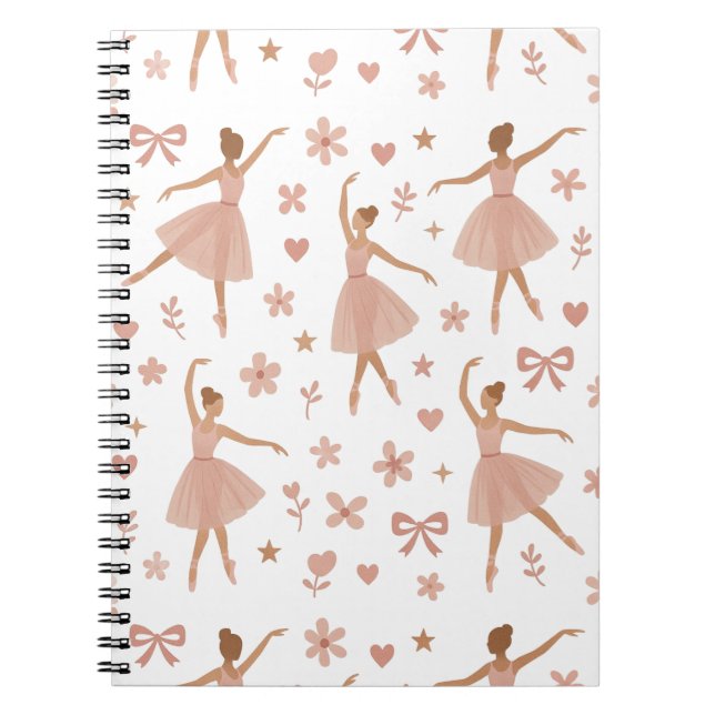 Pink Ballerina Dance Notebook Anteckningsbok (Framsidan)