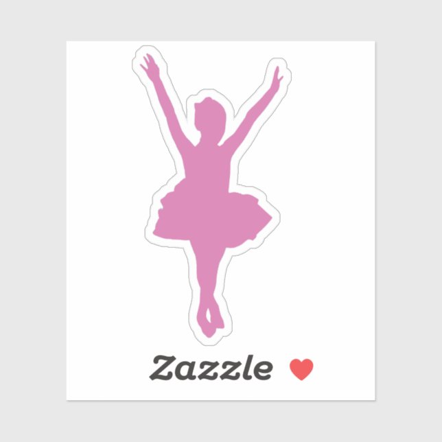 Pink Ballerina silhouette Klistermärken (Ark)