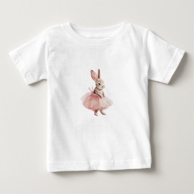 Pink Ballerina Some Bunny Birthday T Shirt (Framsida)