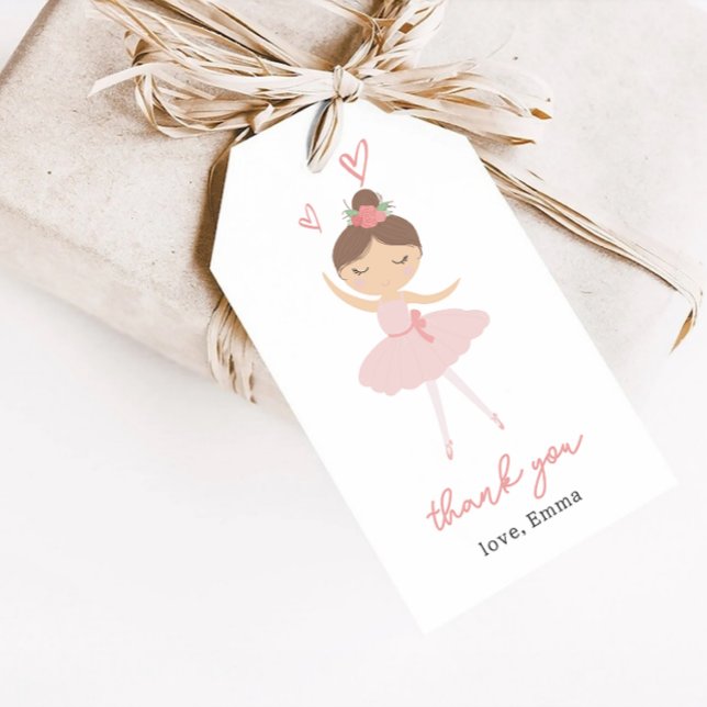 Pink Ballerina Thank you Presentetikett (Skapare uppladdad)