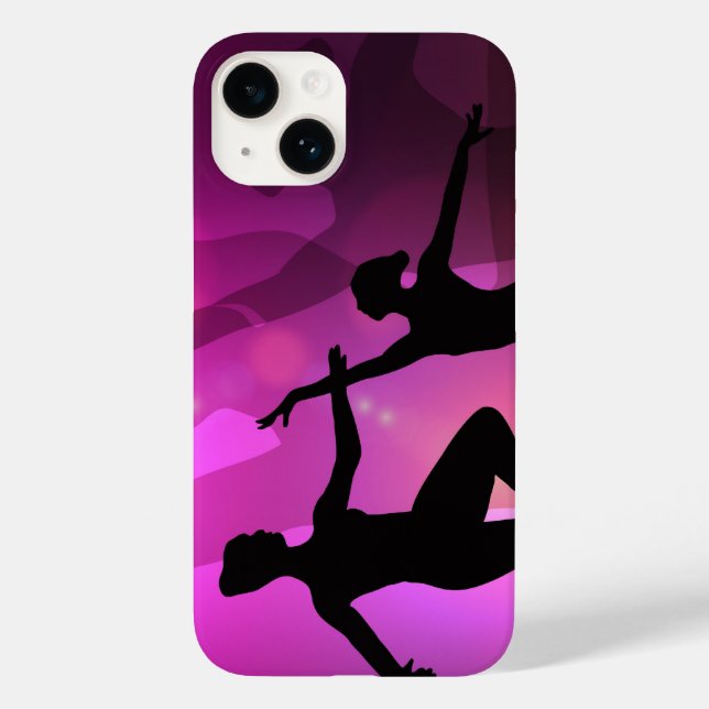 Pink Ballet Dancer Silhouette Laptop Sleeve (Baksida)