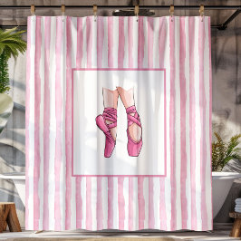 Pink Ballet Shoes with Watercolor Stripes