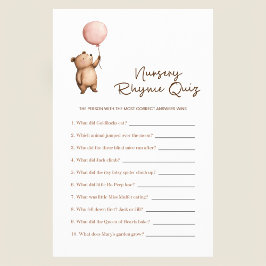 Pink Balloon Bear Nursery Rhyme Quiz Game for Baby Flygblad