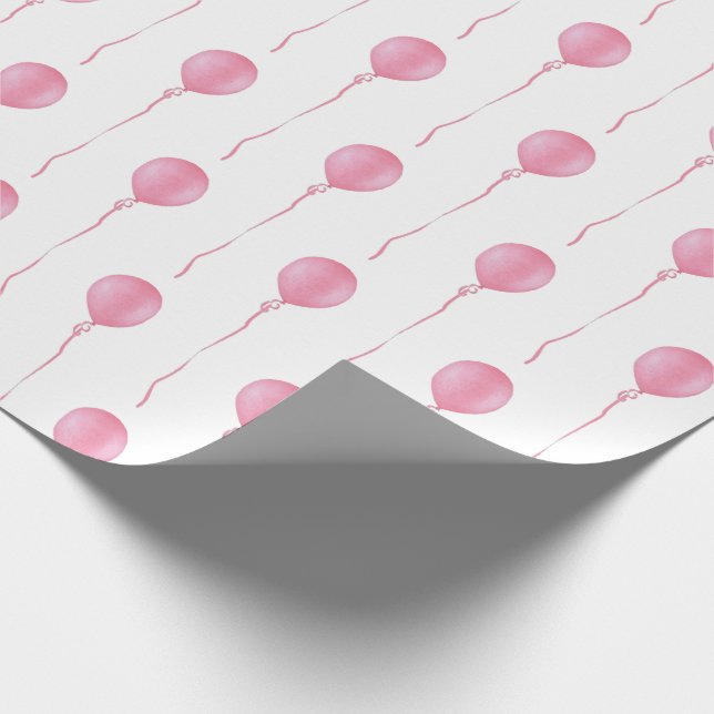 Pink balloon Gift Wrapping Paper - Cadeaupapier.  Presentpapper (Hörn)