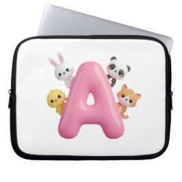 Pink Balloon Letter A Laptop Sleeve – Cute Forest 