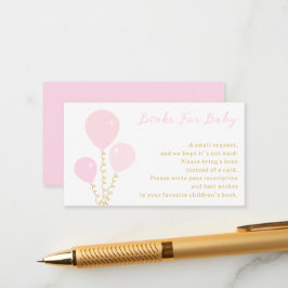 Pink Balloons Girl Baby Shower Books For Baby Tilläggskort