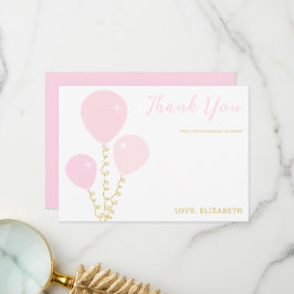 Pink Balloons Girl Baby Shower Tack Kort