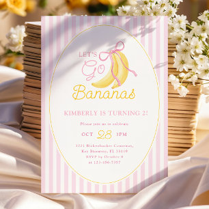 Pink Bananas 2-års inbjudan