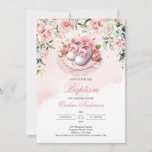 Pink Baptism Footwear (babyhaltiga spaltskor) Inbjudningar