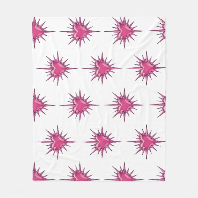 Pink Barbed Heart Cybersigilism Fleece Blanket (Framsidan)