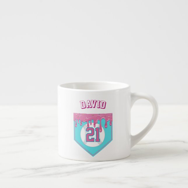 Pink Baseball Drip Espressomugg (Höger)