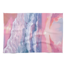 Pink Beach Ocean Shore Coastal Painting