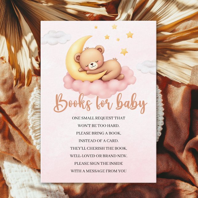 Pink Bear Baby Shower Decor – We Can Bearly Wait Tilläggskort (Skapare uppladdad)