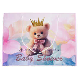 Pink Bear Gold Crown It's a Girl