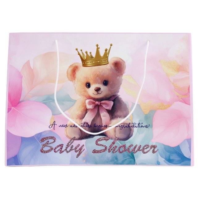Pink Bear Gold Crown It's a Girl (Framsidan)