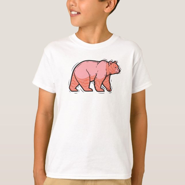 Pink Bear Pop Art T Shirt (Framsida)