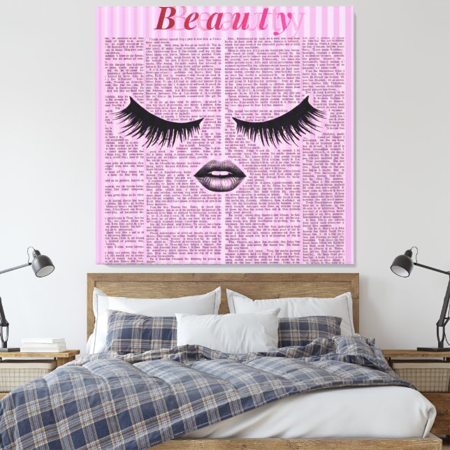 Pink Beauty Stretched Canvas Wall Art | Feminine  (Insitu (sovrum))
