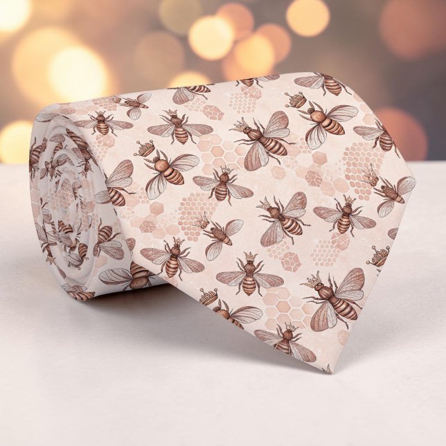 Pink Bee Pattern Custom Necktie Slips (Skapare uppladdad)