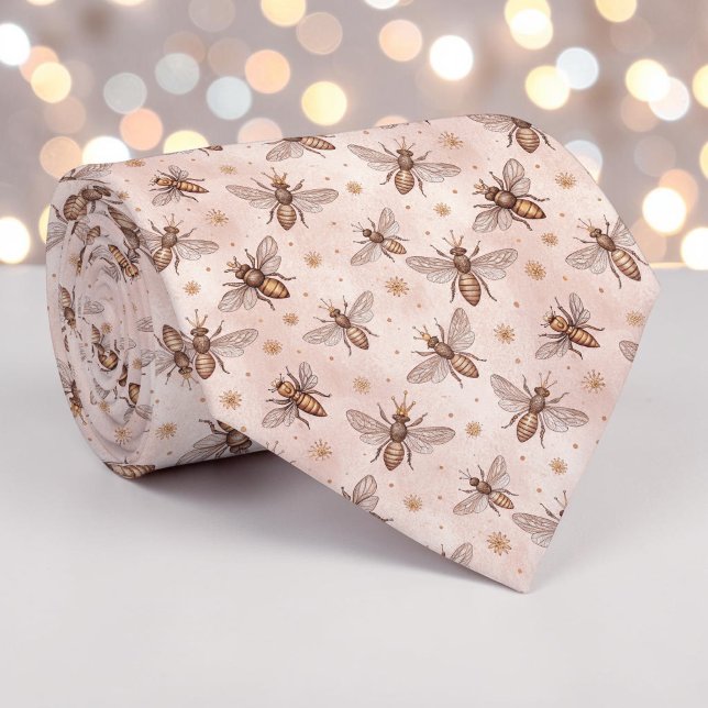 Pink Bee Pattern Custom Necktie Slips (Skapare uppladdad)