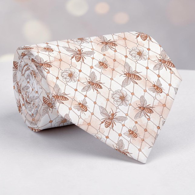 Pink Bee Pattern Custom Necktie Slips (Skapare uppladdad)